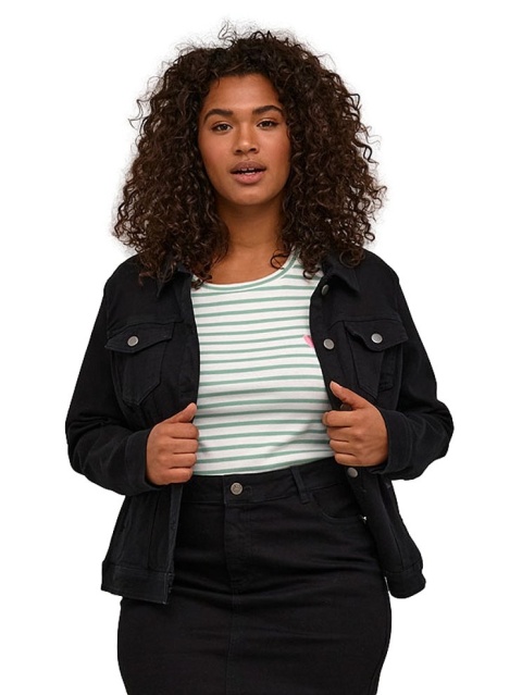 KAFFE WYGODNA CZARNA KURTKA BAWEŁNIANA K367