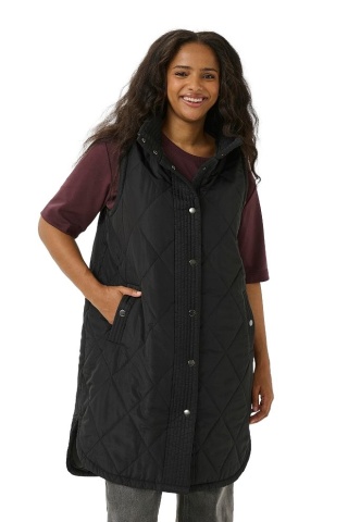 KAFFE WYGODNY BEZRĘKAWNIK CZARNY PIKOWANY K457