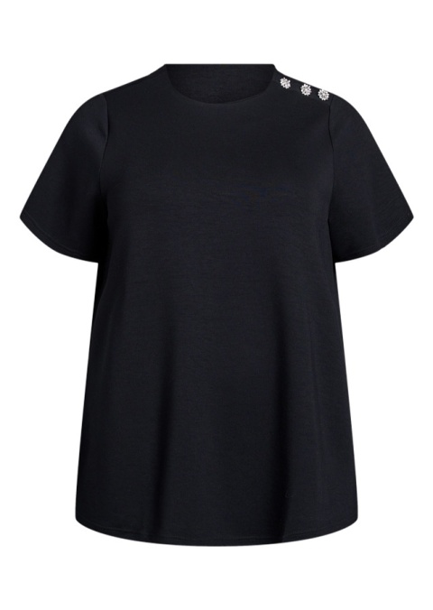 ZIZZI PIĘKNA CZARNA BLUZKA GUZIKI 645A