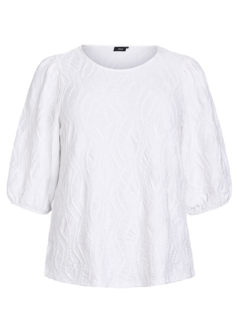 ZIZZI ELEGANCKA BIAŁA BLUZKA TEKSTURA 217B