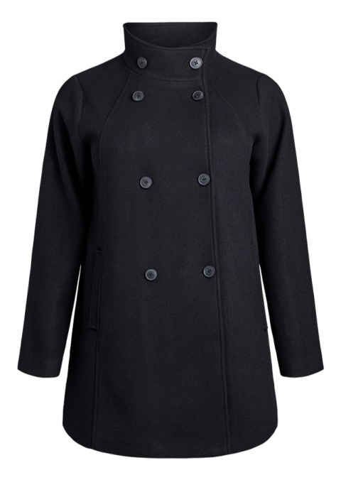 ZIZZI CZARNY DWURZĘDOWY KRÓTKI PŁASZCZ 465A