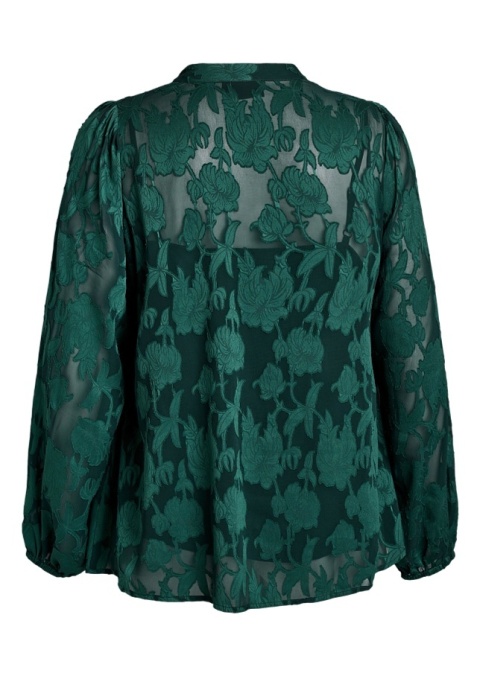 ZIZZI ZIELONA ŻAKARDOWA BLUZKA KOSZULOWA 183B