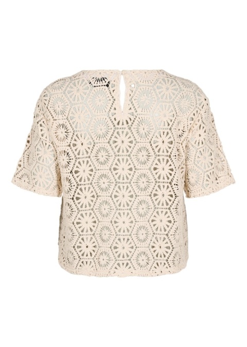 ZIZZI BEŻOWA SZYDEŁKOWA BLUZKA BAWEŁNA 112B