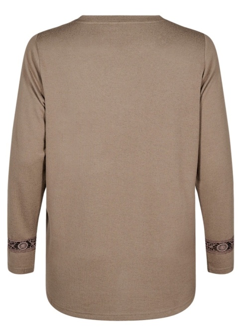 ZIZZI BEŻOWA DZIANINOWA BLUZKA DETALE 132T