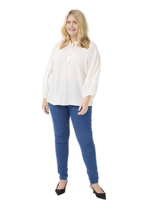 KAFFE ELEGANCKA BLUZKA WIĄZANIE ECRU K870