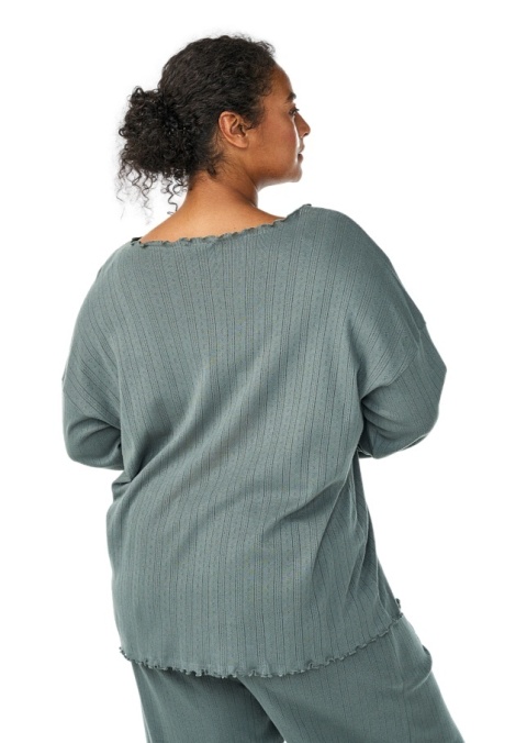 ZIZZI ZIELONA BLUZKA PIŻAMA HAFT BAWEŁNA 089B