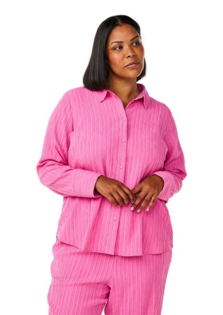 ZIZZI UROCZA RÓŻOWA KOSZULA STRUKTURA 063A