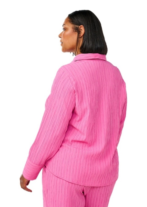 ZIZZI UROCZA RÓŻOWA KOSZULA STRUKTURA 063A