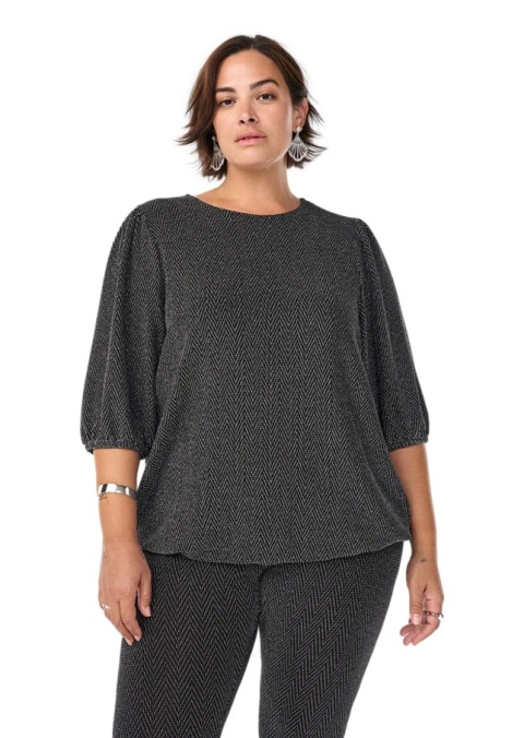 ZIZZI ELEGANCKA CZARNA BROKATOWA BLUZKA 277G