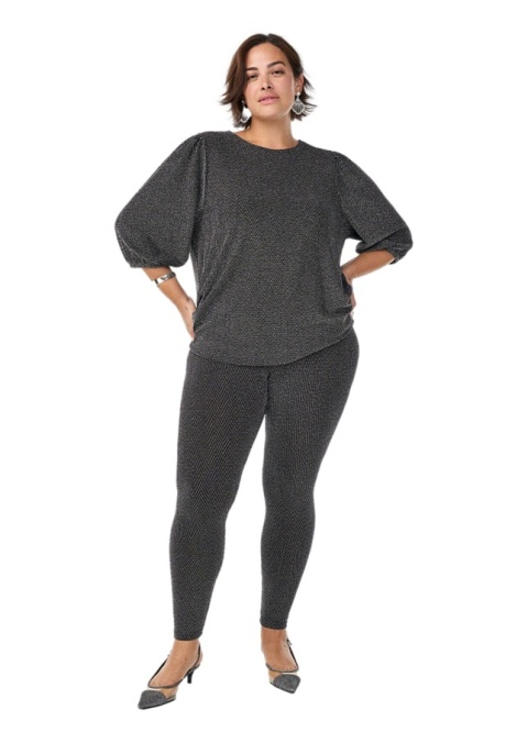 ZIZZI ELEGANCKA CZARNA BROKATOWA BLUZKA 277G