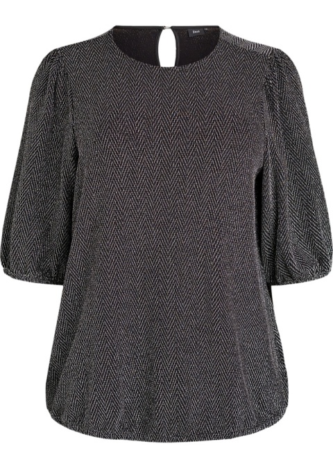 ZIZZI ELEGANCKA CZARNA BROKATOWA BLUZKA 277G