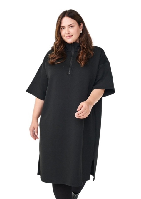 ZIZZI CZARNA DRESOWA SUKIENKA SUWAK 207B