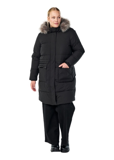 ZIZZI CZARNA PIKOWANA KURTKA ZIMOWA KAPTUR 264B