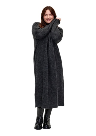 ZIZZI DŁUGA SZARA SUKIENKA DZIANINOWA ROZCIĘCIA 249A