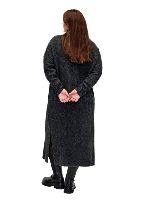 ZIZZI DŁUGA SZARA SUKIENKA DZIANINOWA ROZCIĘCIA 249A