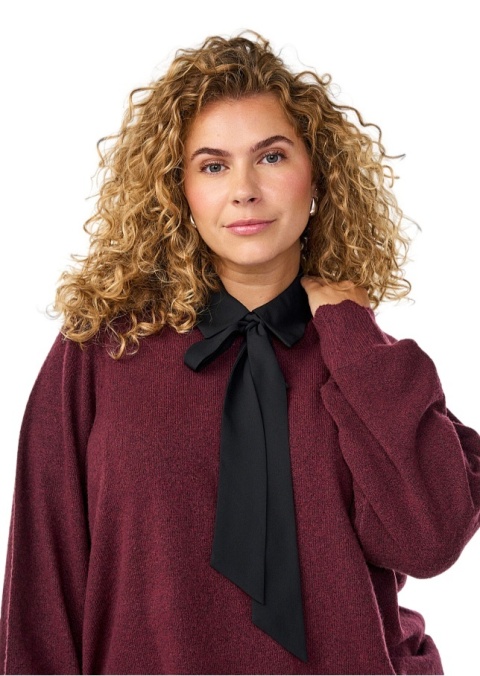 ZIZZI CZARNY KOŁNIERZYK Z ODPINANYM KRAWATEM 821AW