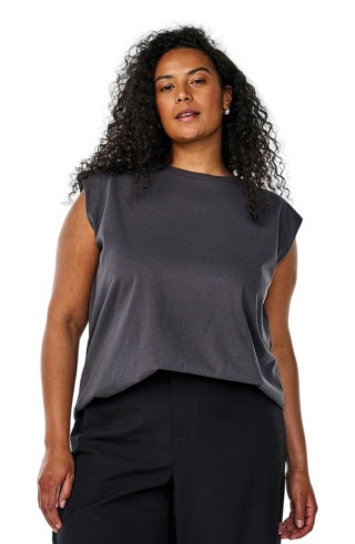 ZIZZI MODNA BLUZKA BEZ RĘKAWÓW TOP CIEMNOSZARA 326A