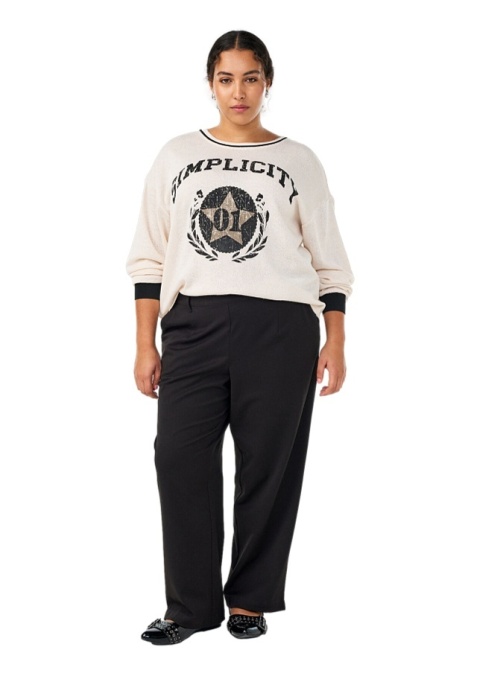 ZIZZI ELEGANCKIE CZARNE SPODNIE PROSTA NOGAWKA 808A