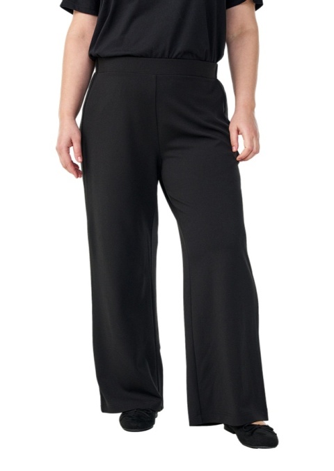 ZIZZI CZARNE KLASYCZNE SZEROKIE SPODNIE 007E