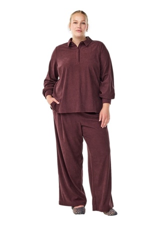 ZIZZI SZTRUKSOWE PROSTE SPODNIE BORDOWE 193B