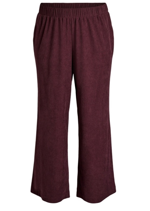 ZIZZI SZTRUKSOWE PROSTE SPODNIE BORDOWE 193B