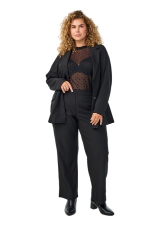 ZIZZI KLASYCZNE CZARNE SPODNIE PROSTA NOGAWKA 042D