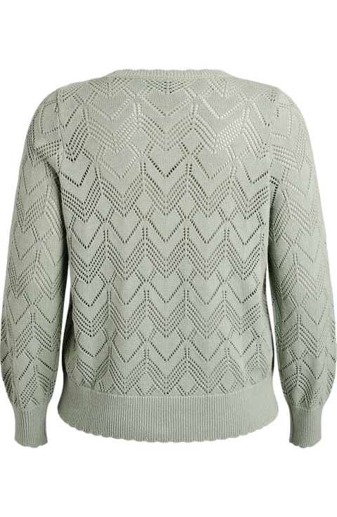 ZIZZI ZIELONA BLUZKA SWETER AŻUR BAWEŁNA 430B