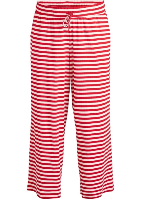 ZIZZI BIAŁE SPODNIE PIŻAMOWE W PASKI BAWEŁNA 110A