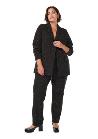 ZIZZI FANTASTYCZNE CZARNE PROSTE SPODNIE CYRKONIE 521BW