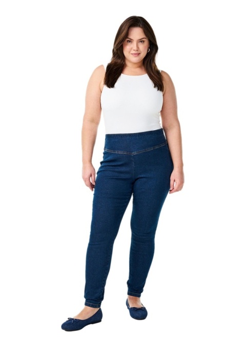 ZIZZI GRANATOWE SPODNIE JEGGINSY WYSOKI STAN 000B