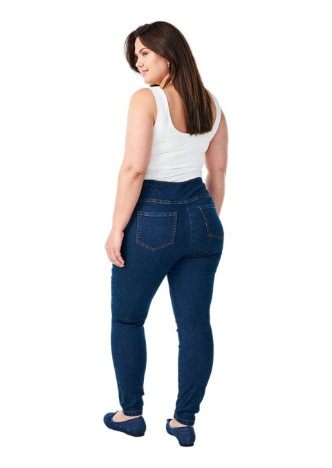 ZIZZI GRANATOWE SPODNIE JEGGINSY WYSOKI STAN 000B