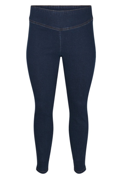 ZIZZI GRANATOWE SPODNIE JEGGINSY WYSOKI STAN 000B