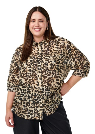 ZIZZI ORYGINALNA BEŻOWA KOSZULA NADRUK PANTERKA 434A