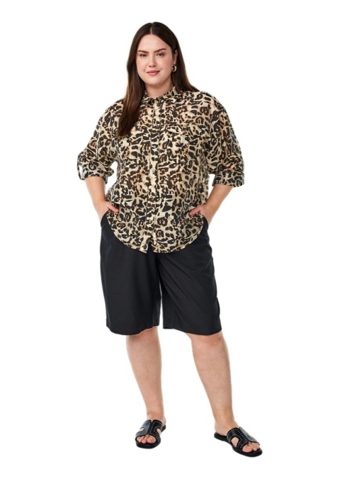 ZIZZI ORYGINALNA BEŻOWA KOSZULA NADRUK PANTERKA 434A