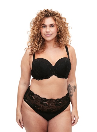 ZIZZI CZARNE MAJTKI WYSOKI STAN KORONKA 2PACK 123B