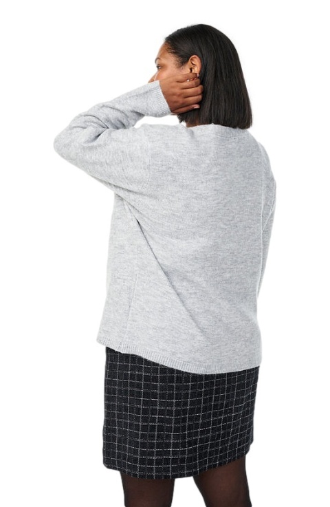 ZIZZI SZARY DZIANINOWY KARDIGAN SWETER HAFT 509C