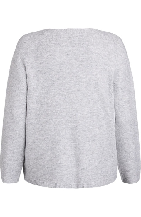 ZIZZI SZARY DZIANINOWY KARDIGAN SWETER HAFT 509C