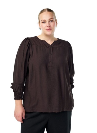 ZIZZI CZEKOLADOWA BLUZKA KOSZULOWA DETALE 810A