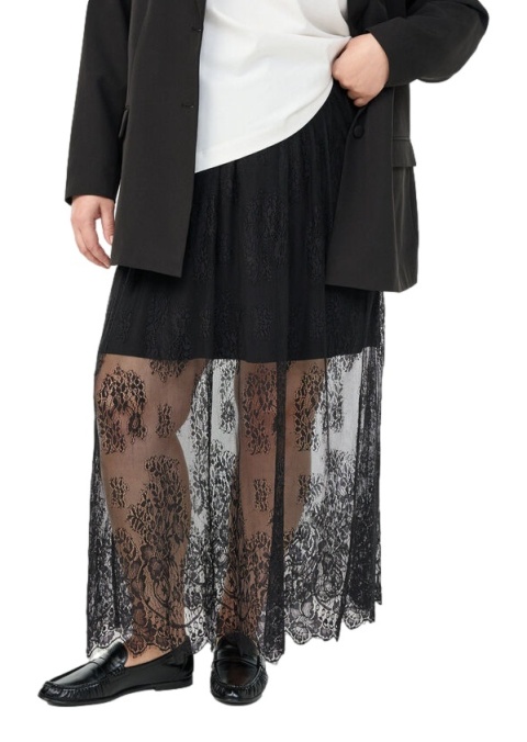 ZIZZI FANTASTYCZNA CZARNA SPÓDNICA KORONKA 140A