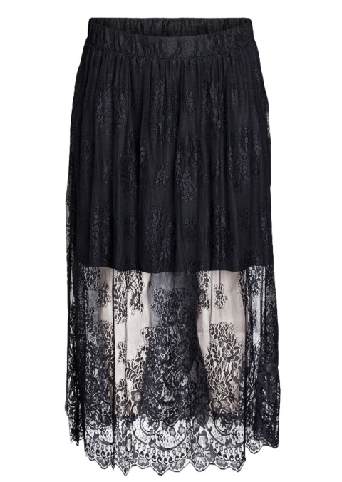 ZIZZI FANTASTYCZNA CZARNA SPÓDNICA KORONKA 140A