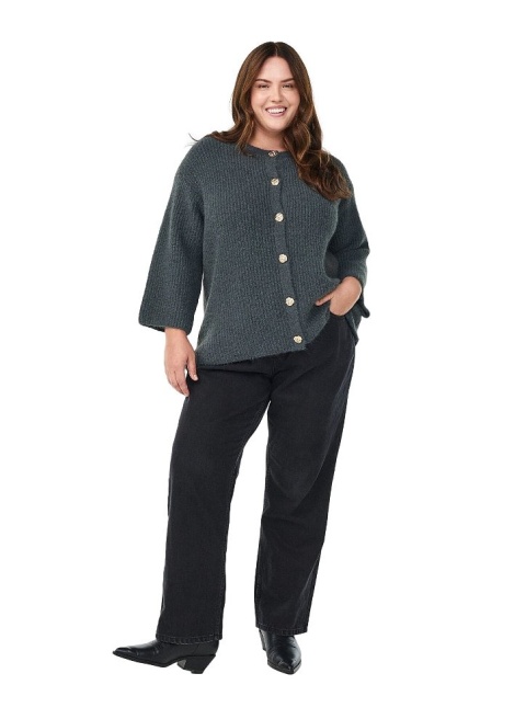 ZIZZI ELEGANCKI ZIELONY KARDIGAN SWETER DZIANINA 510C