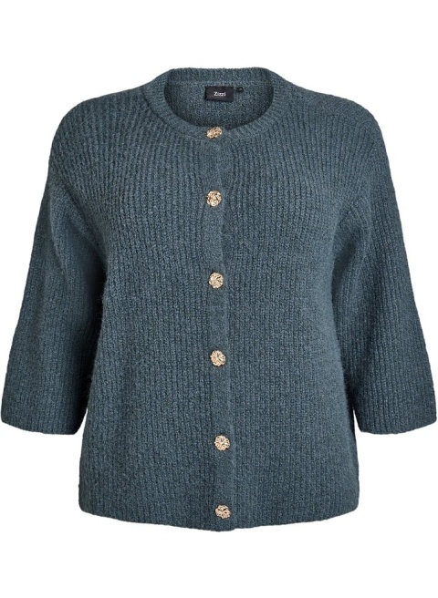 ZIZZI ELEGANCKI ZIELONY KARDIGAN SWETER DZIANINA 510C