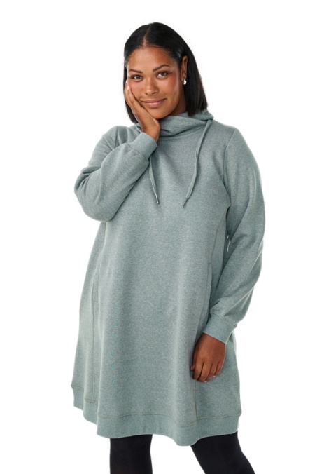 ZIZZI ZIELONA BLUZA/TUNIKA Z KOŁNIERZEM KIESZENIE 041B