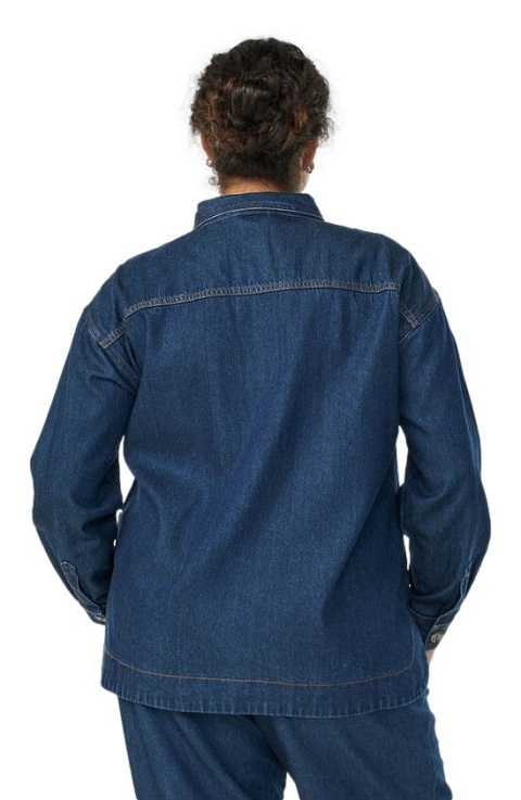 ZIZZI GRANATOWA JEANSOWA KOSZULA KIESZENIE 085D