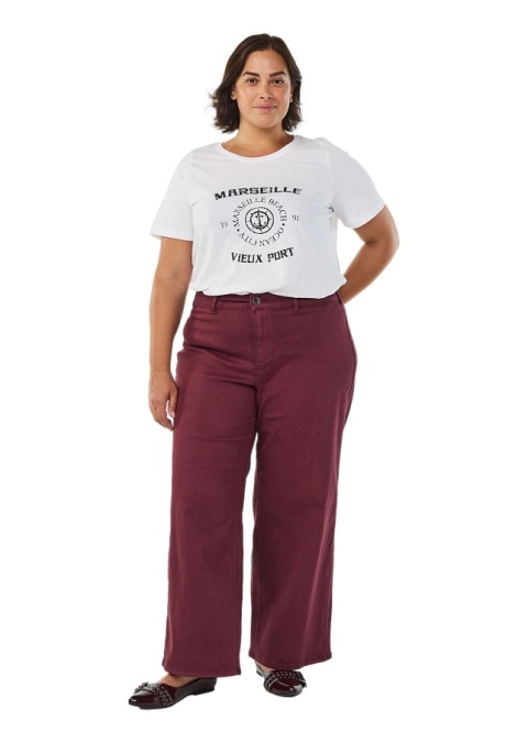 ZIZZI KLASYCZNY BIAŁY T-SHIRT NADRUK 002K