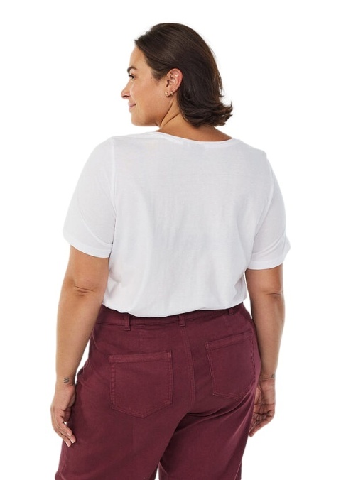 ZIZZI KLASYCZNY BIAŁY T-SHIRT NADRUK 002K