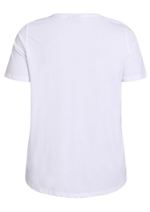 ZIZZI KLASYCZNY BIAŁY T-SHIRT NADRUK 002K