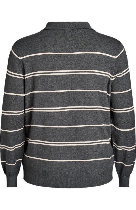 ZIZZI MODNY DZIANINOWY SWETER BLUZKA PASKI ZIELONY 479B