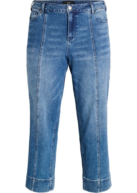 ZIZZI NIEBIESKIE PROSTE JEANSY Z PRZESZYCIAMI 909E