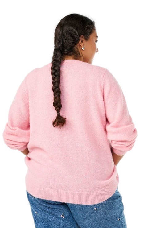 ZIZZI PIĘKNY KARDGIAN SWETER RÓŻOWY DZIANINA GUZIKI 542A